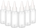 TRENDBOX 2oz / 60ml Plastic Bottle Pointed Mouth Top Cap for Essential Oils, Liquid - 6 Pack