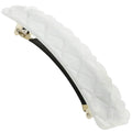 Camila Paris CP3248 French Hair Barrette Clip for Girls, White Shell, Rubberized Metal Closure Strong Hold Grip Hair Clips for Women, No Slip Durable Styling Girls Hair Accessories, Made in France