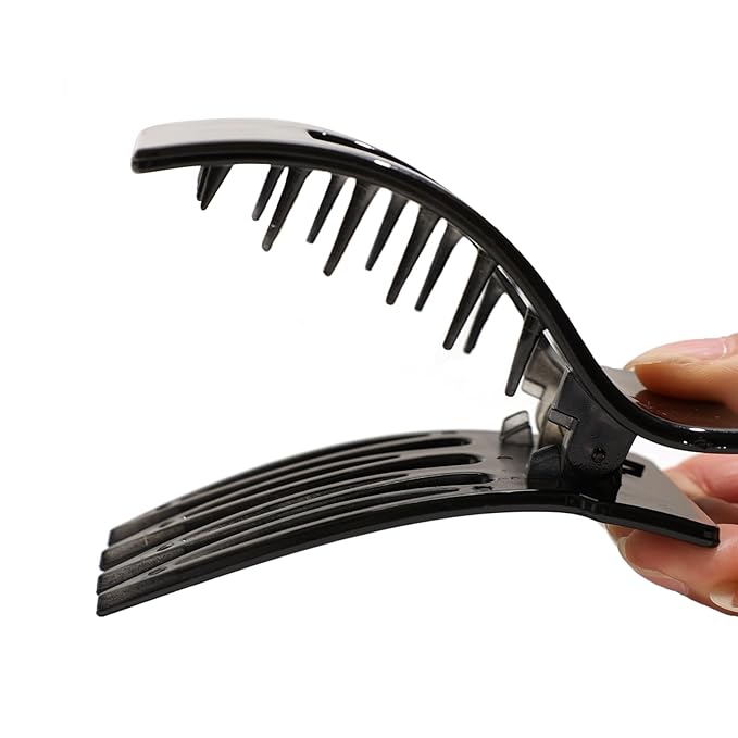 3-Pack Large Flat Hair Clips for Women, Lay Flat Claw Clips for Thick Thin Hair, Strong Hold Non-Slip Duckbill Hair Claws for Everyday, Updos, and Special Occasions (A-Mix Colors)