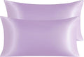 NTBAY 2 Pack Satin King Pillowcases for Hair and Skin, Luxurious and Silky Pillow Cases with Envelope Closure, 20x40 Inches, Light Purple