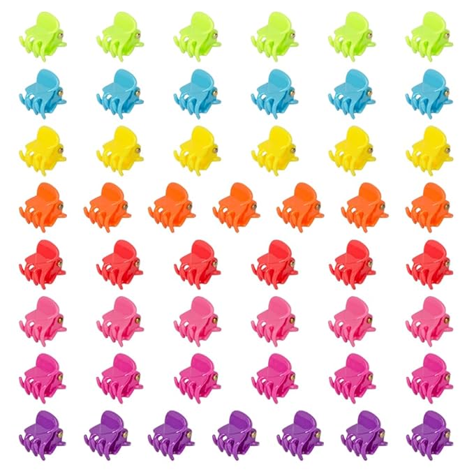 50 PCS Mini Hair Claw Clips， Bangs Strong Grip Multifunction Clamp Clips. (Bright colors)