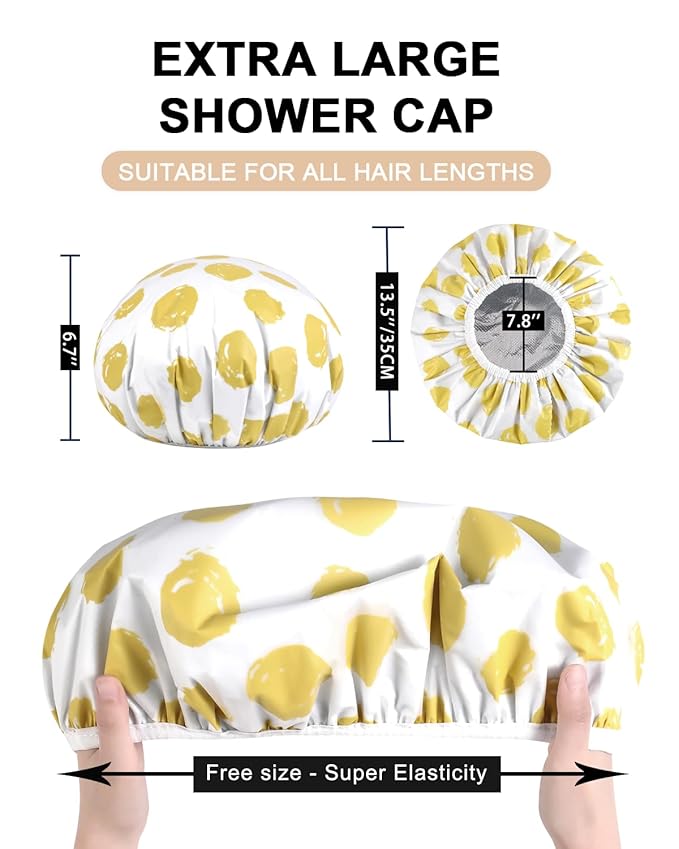YIZIJIZI 2 Pieces Heat Cap for Deep Conditioning, Conditioning Cap Made of Aluminum Foil for Home and Salon Use, Hair Dyeing（Yellow, small）