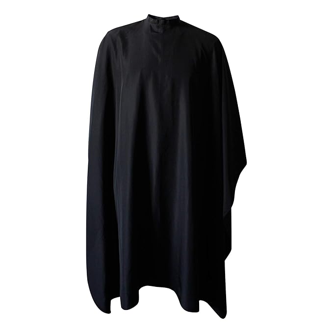 Professional Salon Cape Polyester Haircut Apron Barber Cape,54"x62",Black,C007001E-L