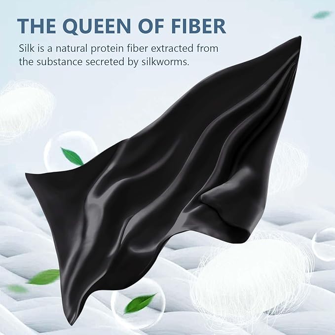 Silk Pillow Cases Queen Size 100% Mulberry Silk Pillowcase for Hair and Skin 22 Momme Both Side Grade 6A Silk Cooling Soft Breathable 20 x 30 Inches with Hidden Zipper 1PC, Black