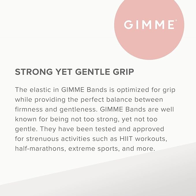 GIMME Bands Thick Fit Hair Ties | No Break Microfiber Thick Hair Elastics | Firm Yet Gentle Hold with No Snagging, Dents, or Breakage | Black Onyx