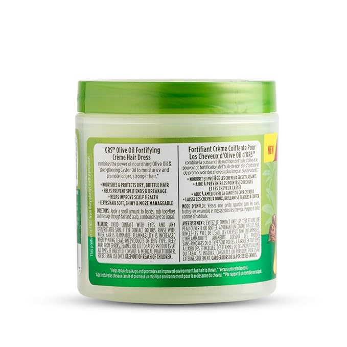 ORS Olive Oil Fortifying Cream Hair Dress Infused with Castor Oil for Strengthening 6 Ounce