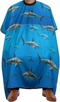 Lightweight Haircut Barber Cape Cover, Shark Swim Blue Ocean Haircut Hairdressing Cloth Apron Hair Dress Apron Cloak for Makeup Artist Beautician
