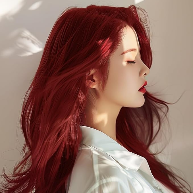 eZn Pudding Hair Dye, Ammonia-Free, Semi-Permanent DIY Korean Hair Dye Color with Keratin (Fiery Red)