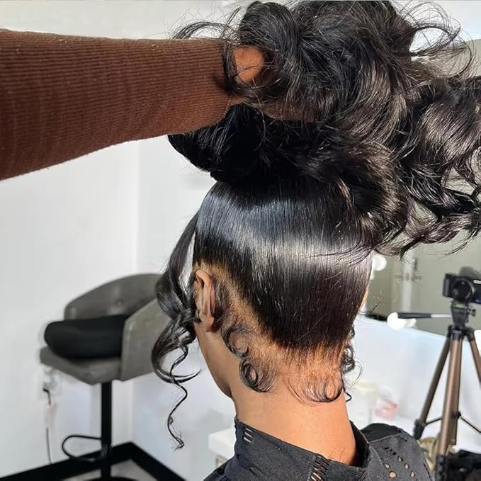 sdamey 360 Straight Lace Front Wigs Human Hair HD Transparant Full Lace Wigs For Women 200 Density Wigs Human Hair Pre Plucked With Baby Hair 12A Brazilian Virgin Hair Natural Color 24inch
