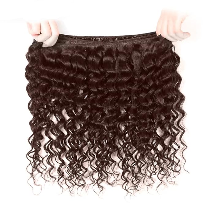 Color 4 Water Wave Bundle Brown Human Hair Bundles 24 26 28 Inch Double Weft Virgin Remy Brown Bundle Color 4 Wet and Wavy Bundles