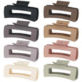 4.1 Inch Large Hair Clips 8 Pcs Square Claw Clips for Thick Hair Big Hair Claw Clips Acrylic Banana Jaw Clips Hair Accessories for Women and Girls -Regular