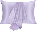 Silk Pillowcase for Hair and Skin 2 Pack 100% Mulberry Silk Bed Pillowcase Hypoallergenic Soft Breathable Both Sides Silk Pillow Case with Hidden Zipper, Pillow Cases (King, Light Purple)