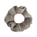 2 Pcs Soft Fabric Scrunchies for Hair,3.9 inch Medium Elastic Hair Ties Ropes Crochet Knit Silky Scrunchie for Women-Gray