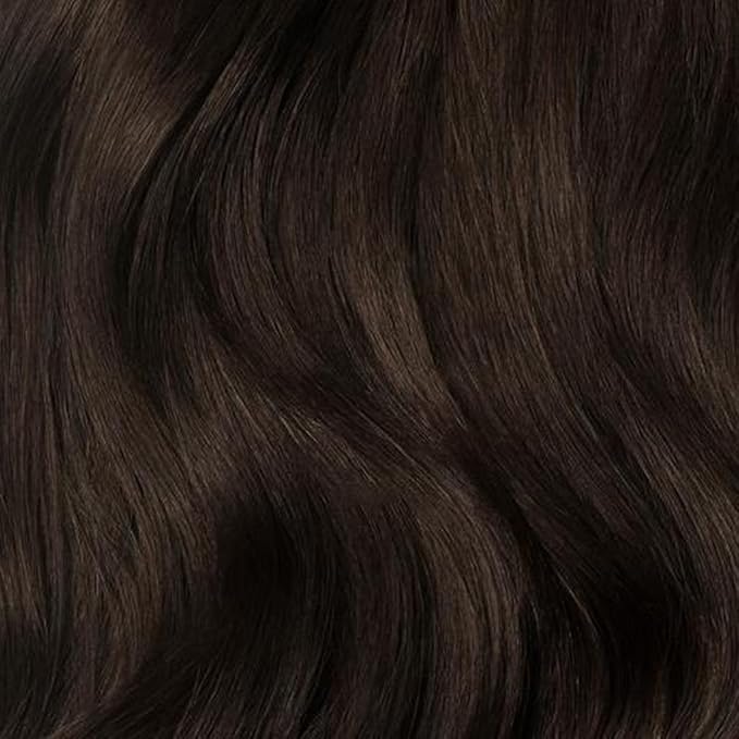 Luxy 100% Remy Human Hair – Halo Clip-In Hair Extensions –Natural Looking Volume & Length - One-Piece - Easy 5-Min Application 140 grams 16"Dark Brown Halo Clip-In