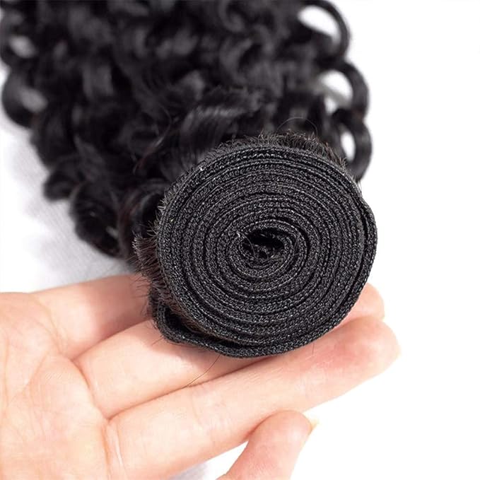 30 32 34 Inch Natural Black Kinky Curly Bundles Human Hair Color 1B Bundle Niegmeag Brazilian Virgin Soft and Silky Remy Hair Extensions Double Weft Color 1B Kinky Curly Bundle