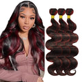 99j Bundles Human Hair P1B99j Body Wave Bundles 2 Tone Black and Burgundy Bundle 18 18 18 Inch Peruvian Unprocessed Virgin Remy Hair Extensions