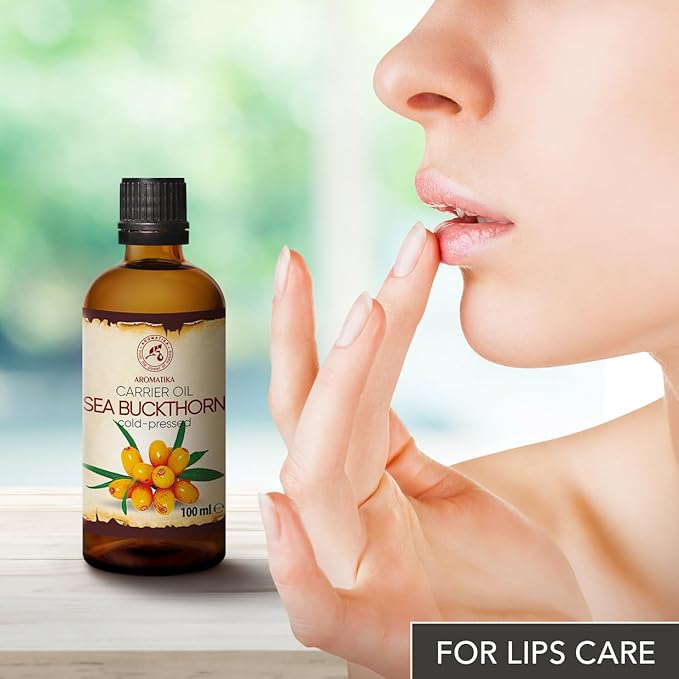 AROMATIKA Sea Buckthorn Oil 3.4 Fl Oz - Pure & Natural - Hippophae Rhamnoides - Carrier Oil for Essential Oils - Base Oil for Nails - Hair - Face & Body Care