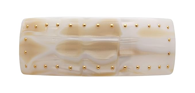 France Luxe Studded Rectangle Volume Barrette - Alba