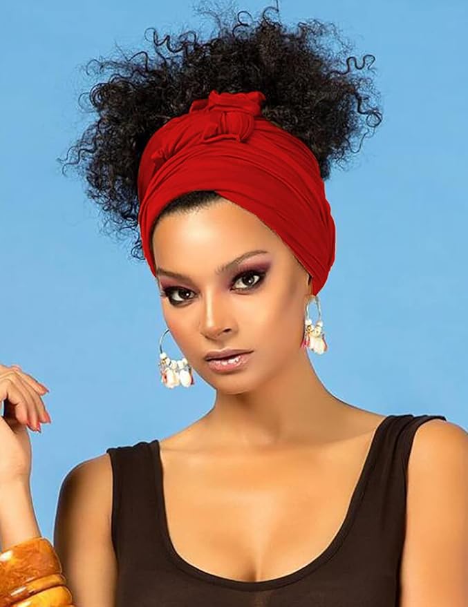 Harewom Head Wraps for Black Women Stretch Head Scarf Long African Hair Wraps Turban Headwraps Jersey Headbands