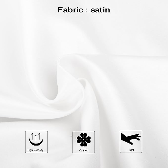 NTBAY Zippered Satin Pillow Cases for Hair and Skin, Luxury King Hidden Zipper Pillowcases Set of 2, 20x36 Inches, Pure White