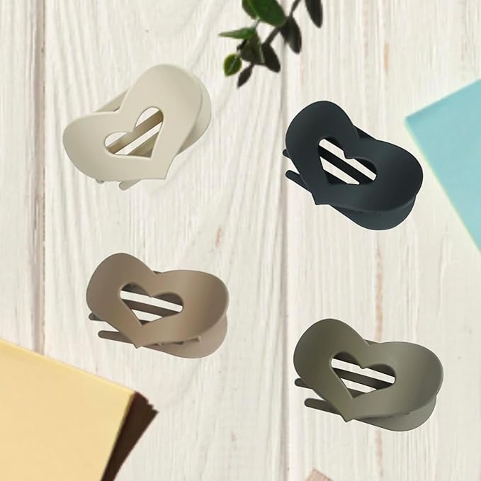 Flat Hair Claw Clips for Women,Matte Medium Hair Clips for Thick & Thin Hair- Comfortable Everyday Use for Office, Yoga, Party & Casual Styling (4PCS D)