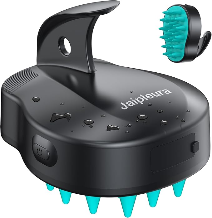 Electric Hair Scalp Massage Brush with Soft Silicone Bristles,3-Level Vibration,IPX6 Waterproof for Hair Growth & Dandruff Removal, Scalp Exfoliator(Light Blue)