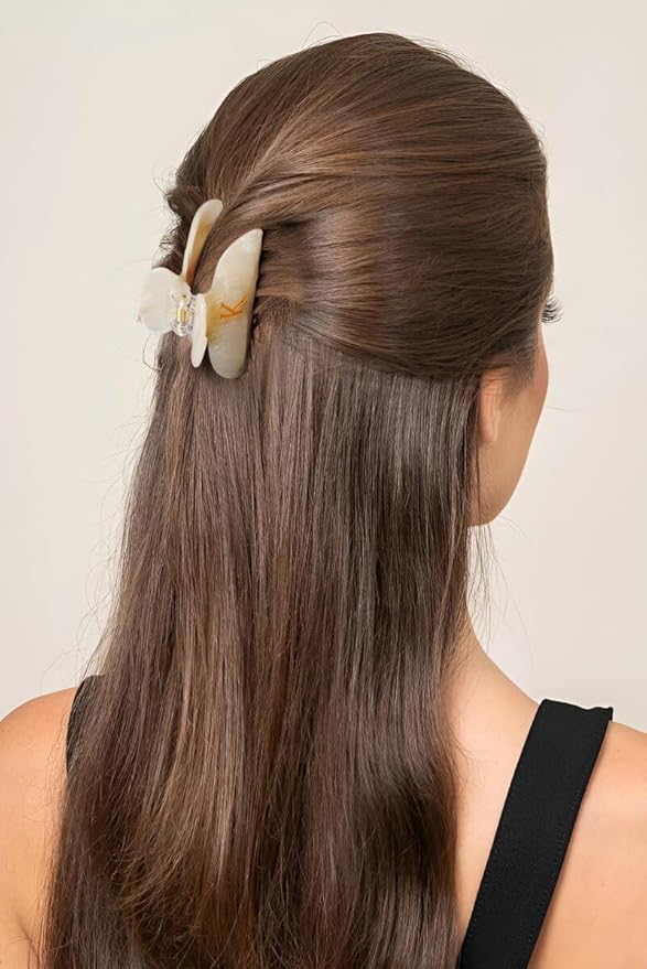 Acrylic Letter Hair Clips for Women - Monogram Hair Claw Alphabet Large Hair Clip, Fashion Glitter Claw Clips Elegant And Durable Hair Accessory, Letter I