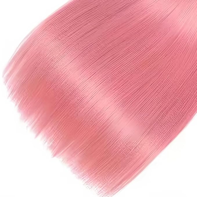 30 32 34 Inch Light Pink Human Hair Bundles Pink Straight Bundles Niegmeag Virgin Soft and Skily Remy Hair Extensions Double Weft Light Rose Bundle