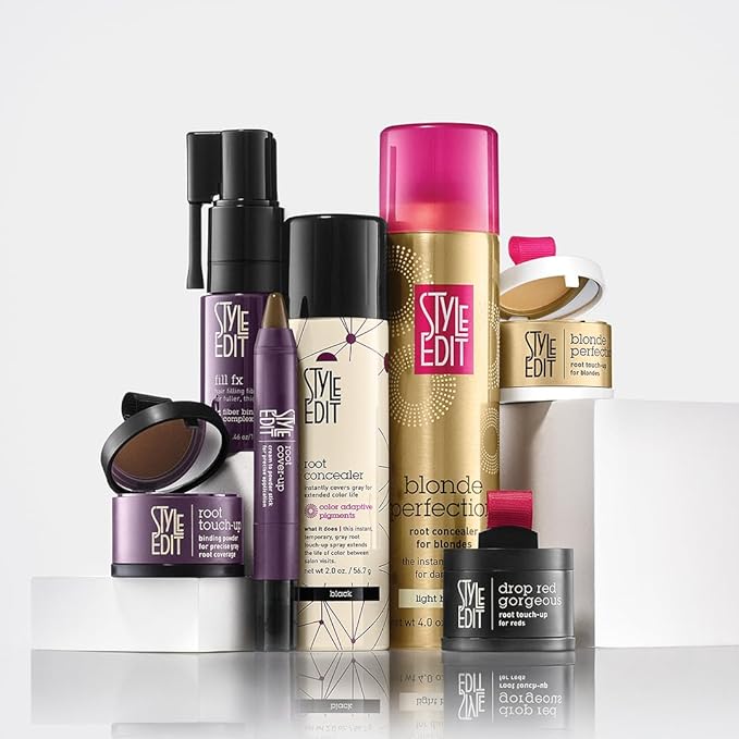Style Edit Root Touch Up Powder (5 Pack) to Cover Up Dark Roots and Grays Between Salon Visits, Water Resistant, Non-Sticky, Compact And Mess-Free, Dark Blonde Hair Color (Total of 5)
