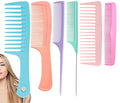 Hair Combs for Women Men, Large Wide Tooth Comb, Fine Tooth, Rat Tail Comb, Comb Set for Wet Curly Thick Thin Hair Styling Detangling (6 PCS)