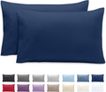 Bare Home Microfiber Pillow Cases - King 20x36 - Cooling Pillowcases - Double Brushed - Easy Care - Envelope Closure (King Pillowcase Set of 2, Dark Blue)