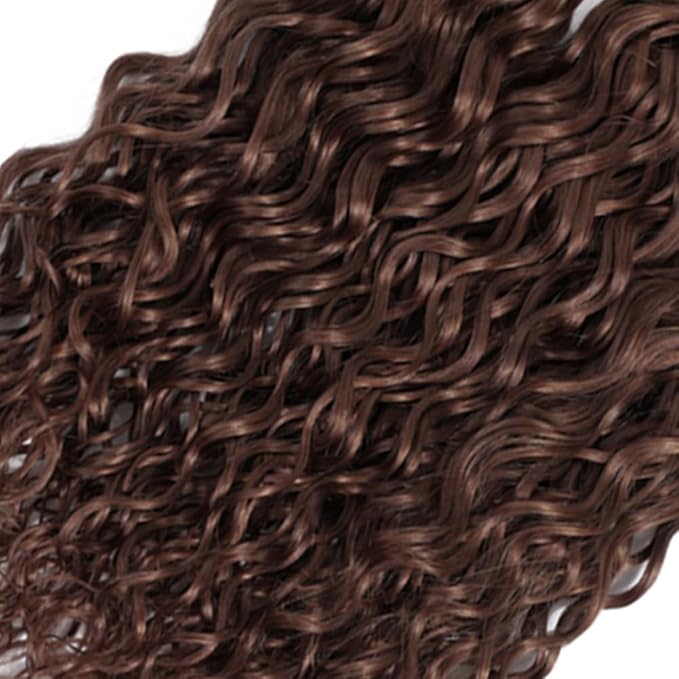 30 32 34 Inch Color 4 Human Hair Bundles Chocolate Brown Kinky Curly Bundles Brazilian Grade 8A Virgin Remy Hair Extensions Double Weft Hair Weave 300g