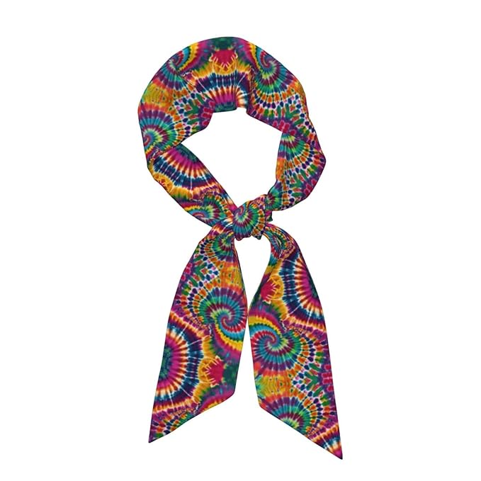 Headband Hair Band for Women Girls Lady, Lovely Colorful Spiral Tie Dye Art Neck Scarf Yoga Athletic Spa Sweat Band Headbands Adjustable Head Wrap Head Decor