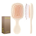 Mini Hair Bursh for Women Men and Kids, Protable Travel Size Hair Brush for Pockets Purses, Mini Detangler Brush for All Hair Types, Small Paddle Brush for Detangling (Beige)