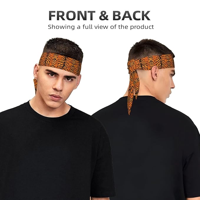 Men Women Beauty Skinny Sports Sweatbands Head Decor for Running Travel Shower, Elastic Multi Style Tiger Stripe Animal Print Head Ribbon Headwear