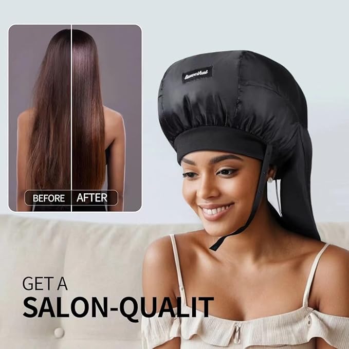 Hooded Hair Dryer， Ideal Hair Diffuser for Curly Hair， Your Ultimate Solution - Spacious Capacity Blow Dryer Cap for Rapid Styling of Curls（Size Medium）