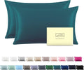Silk Pillow Cases 2 Pack Soft Breathable and Sliky Queen Size Pillow Cases Set of 2,Natural Mulberry Satin Silk Pillowcase with Hidden Zipper for Hair and Skin (Teal,20"X 30",2pcs)