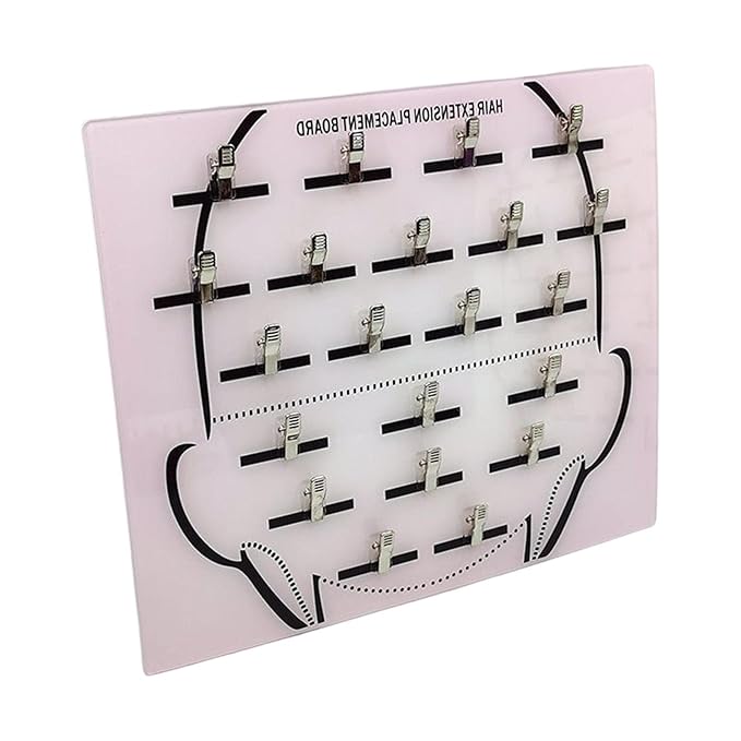DNCG Hair Extension Holder Acrylic Board, Hair Extension Holder Board With Clip For Hairpieces, Wig Sectioning Display Grafting Plate, Hair Hanger, 1, light pink1