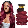 24 26 28 Inch Ombre Red Bundles Human Hair 99j Body Wave Bundles Peruvian Unprocessed Virgin Remy Hair Extensions Niegmeag 2 Tone Black and Burgundy Body Wave Bundle 300g