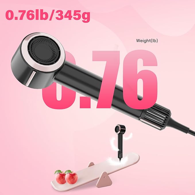 CINOSTAR Hair Dryer, Fast Drying Blow Dryer with Diffuser, with 110, 000RPM Brushless Motor&Ionic Technology No Heat Damage, Lightweight for Women and Travel, Low Noise, Black Rose Gold