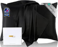 ZIMASILK Upgraded 100% 6A Grade Pure Mulberry Silk Pillowcase for Hair and Skin Silk Pillow Cases with Reinforced Hidden Zipper, More Soft & Durable, Gift Box (Standard 20"x26" Black)