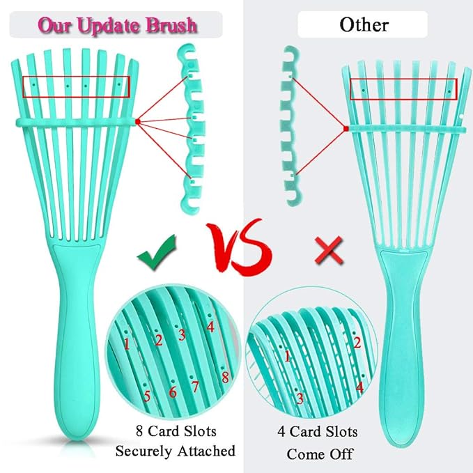5 Pcs Detangling Hair Brush Set, Ez Detangler Brush With Edge Brush, Rat Tail Combs for Black Natural Hair Styling and Cuting, Curly/Straight/Wet/Dry/long/Short Hair Available for Women Kids Men