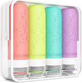 TSA Approved Silicone Travel Bottles Set, Leak-Proof Containers for Toiletries, Travel Size Essentials for Airplane & Vacation (Yellow)