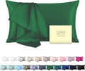 Mulberry Silk Pillow Cases Standard Size Silk Pillowcase with Zipper Soft Breathable Smooth Cooling Satin Silk Pillow Covers for Sleeping for Hair and Skin (Olive Green,20"X 26",1Pcs)