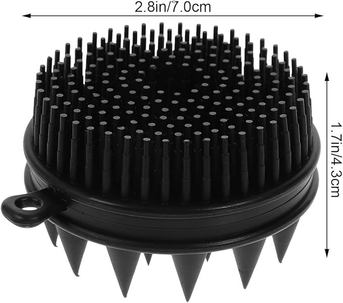 Silicone Bathing Brush and Massage Shampoo Brush for, 1pcs Black Silicone Scalp Scrubber Body Scrubber for Gentle Bathing and Hair Care