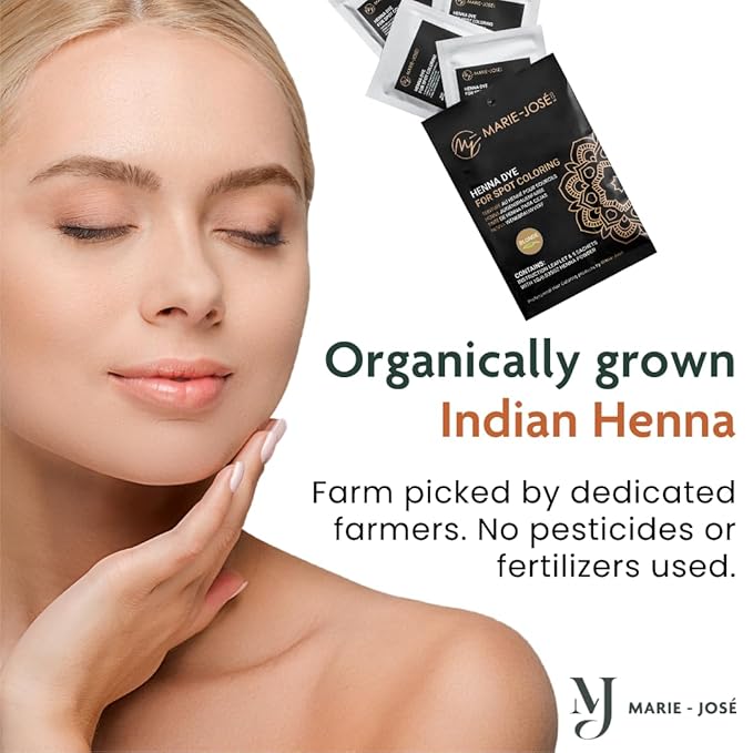 Marie-José & Co Henna Dye Set - Professional Henna Tint for Spot Coloring - Good for 50 Applications (Blond)