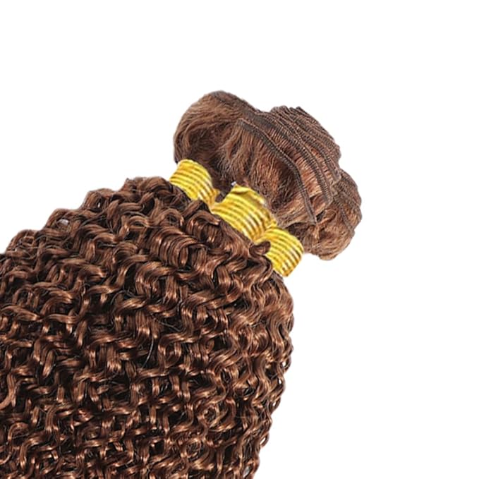 Light Brown Bundles Human Hair Color #30 Water Wave Bundle Niegmeag Brazilian Virgin Hair 3 Bundles 12 14 16 Inch Double Weft Light Brown Wet and Wavy Bundle
