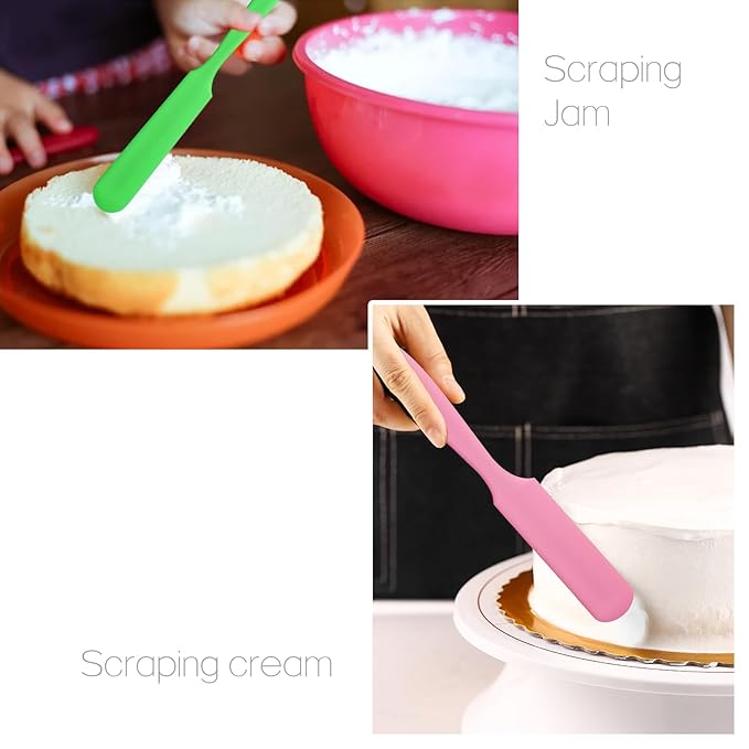 4-PCS Non-Stick Reusable Wax Silicone Spatula, Silicone Waxing Applicators for Hair Removal, for Home Salon Body Use (Pink&Purple&Yellow&Green, size 4)