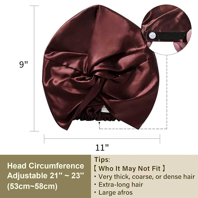 ZIMASILK 22 Momme 100% Mulberry Silk Bonnet for Sleeping & Women Hair Care, Highest Grade 6A Silk Hair wrap for Sleeping with Premium Elastic Stay On Head (1Pc, Burgundy)