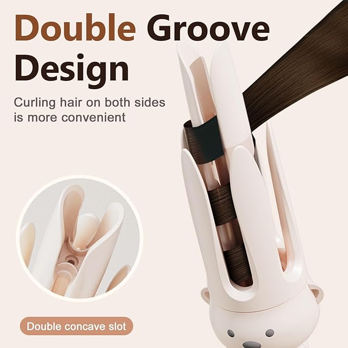 2026 New Fully Automatic Lazy Curling Stick, Upgrade Electric Rotary Curler Automatic Curling Iron, Large Curling Without Damaging Hair 28mm Comfort Hair Curler (Beige)